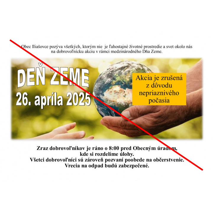 AKCIA ZRUŠENÁ - Pozývame na dobrovoľnícku akciu pri príležitosti Dňa Zeme