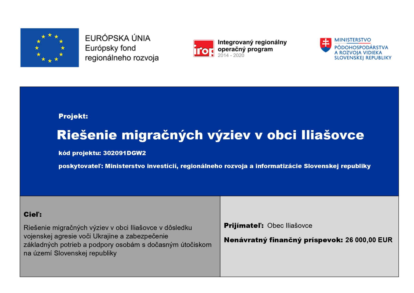 Fotka - Riešenie migračných výziev v obci Iliašovce