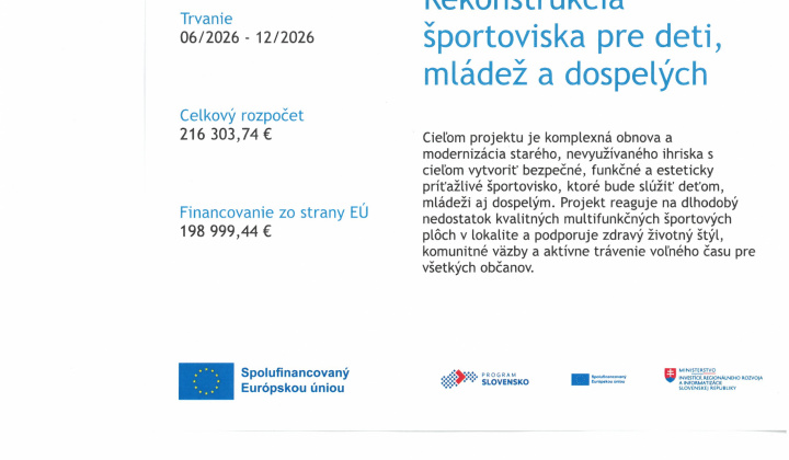 Fotka - Rekonštrukcia športoviska pre deti, mládež a dospelých