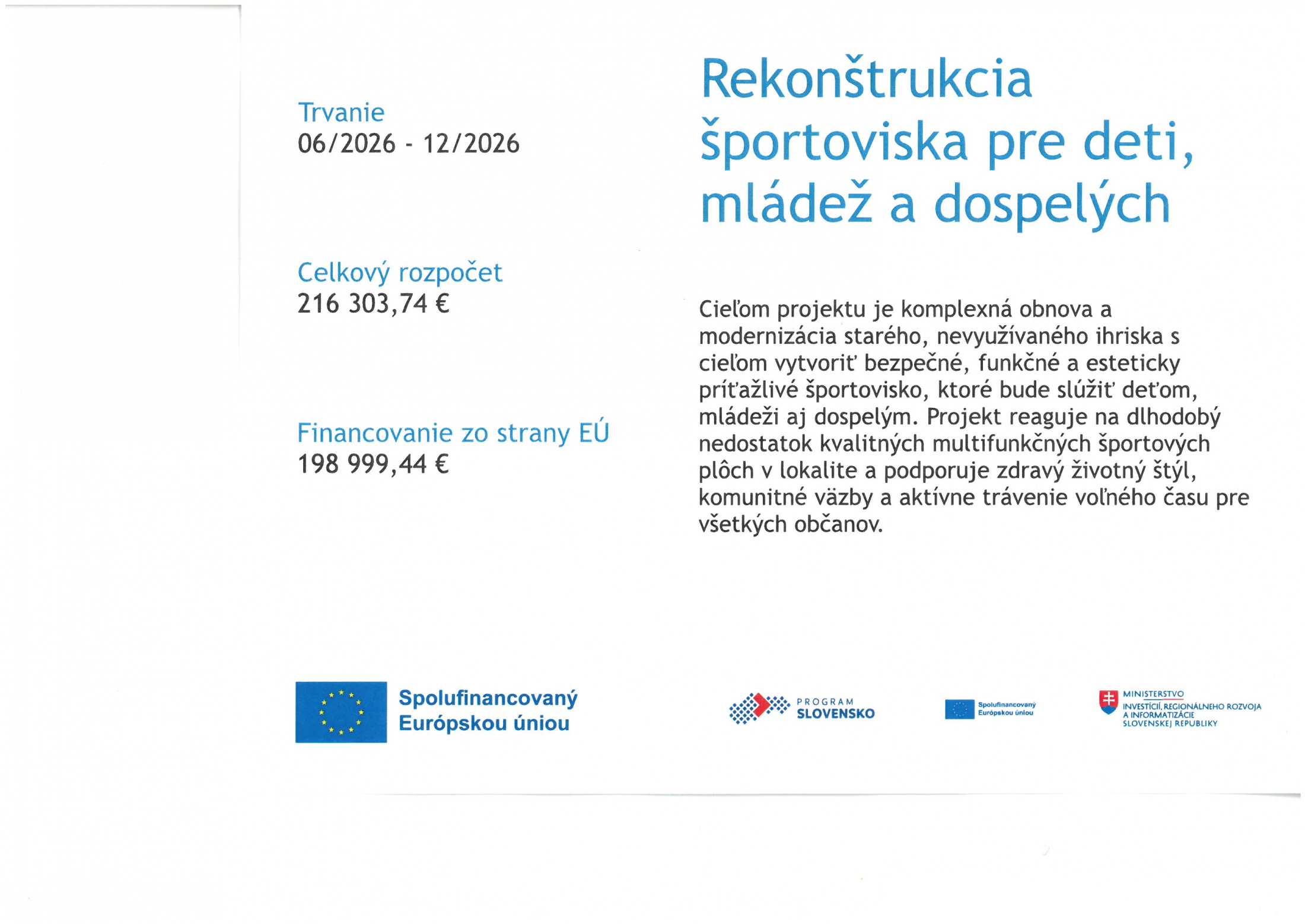 Fotka - Rekonštrukcia športoviska pre deti, mládež a dospelých