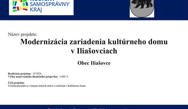 Fotka - Modernizácia zariadenia kultúrneho domu v Iliašovciach