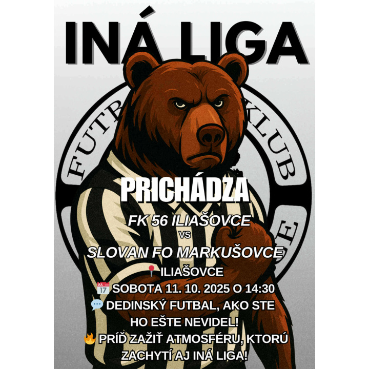 FK56 Iliašovce - futbalový zápas natáčaný štábom INÁ LIGA